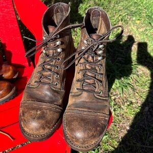 Red Wing Shoes Brown Leather Lace-Up Work Boots
